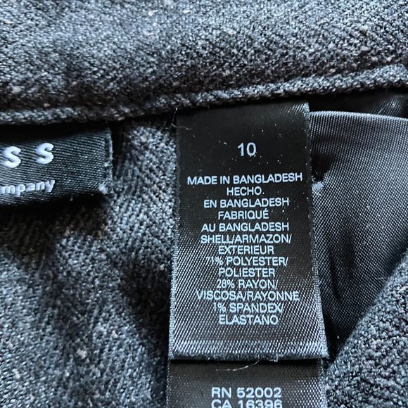 Vintage Axcess (Liz Claiborne) Dark Gray Tweed Dress Pants - Size 10 - Picture 7 of 8